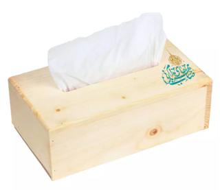 جادستمال کاغذی چوبی رنگ روشن با شعار صاحب مهربانی های مدام
